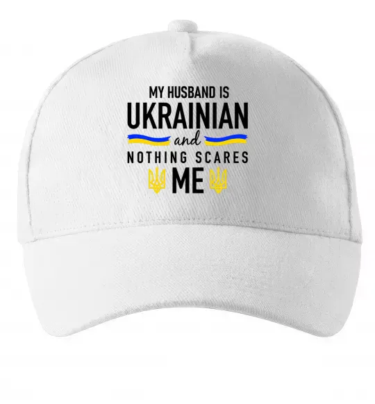 Кепка My husband is ukrainian Білий фото