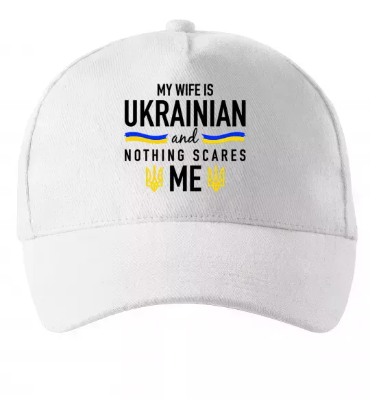 Кепка My wife is ukrainian Білий фото