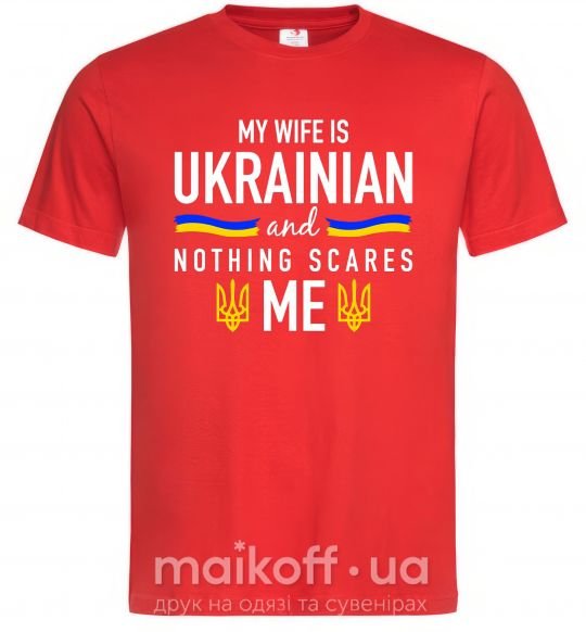 Мужская футболка My wife is ukrainian Красный фото