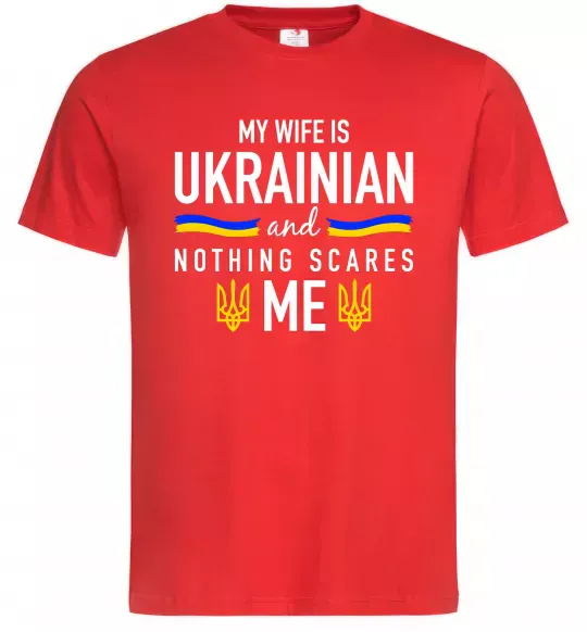 Мужская футболка My wife is ukrainian Красный фото