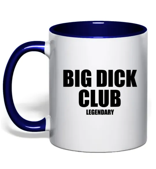 Чашка з кольоровою ручкою Big dick club legendary Глибокий темно-синій фото