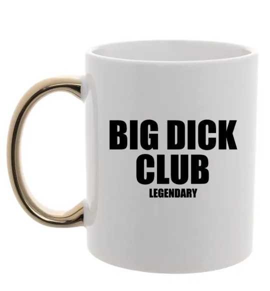 Чашка з кольоровою ручкою Big dick club legendary Золото фото