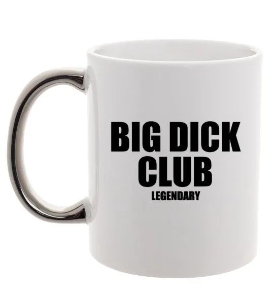 Чашка з кольоровою ручкою Big dick club legendary Срібло фото