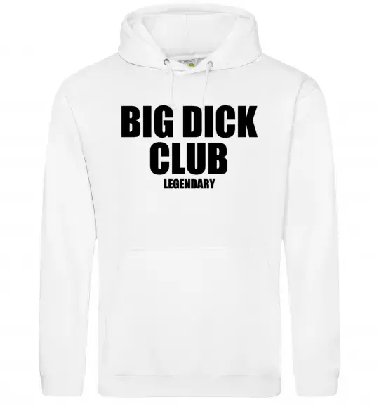 Мужская толстовка (худи) Big dick club legendary Белый фото