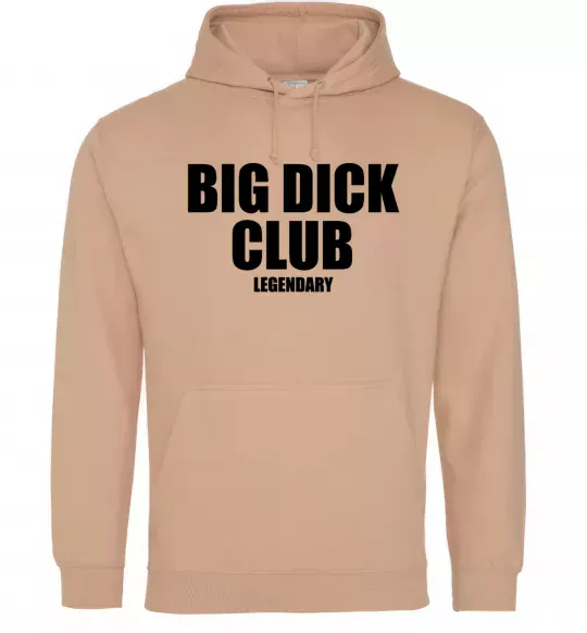 Мужская толстовка (худи) Big dick club legendary Песочный фото