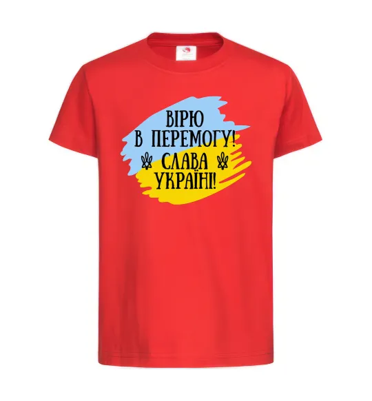 Дитяча футболка Вірю в перемогу! Червоний фото