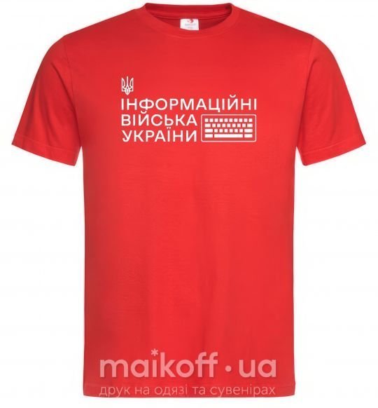 Чоловіча футболка Інформаційні війська України Червоний фото