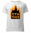 Чоловіча преміум футболка ПТН ПНХ кремль горить Білий фото