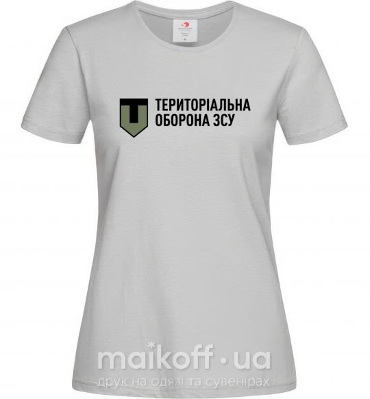Женская футболка Територіальна оборона ЗСУ Серый фото