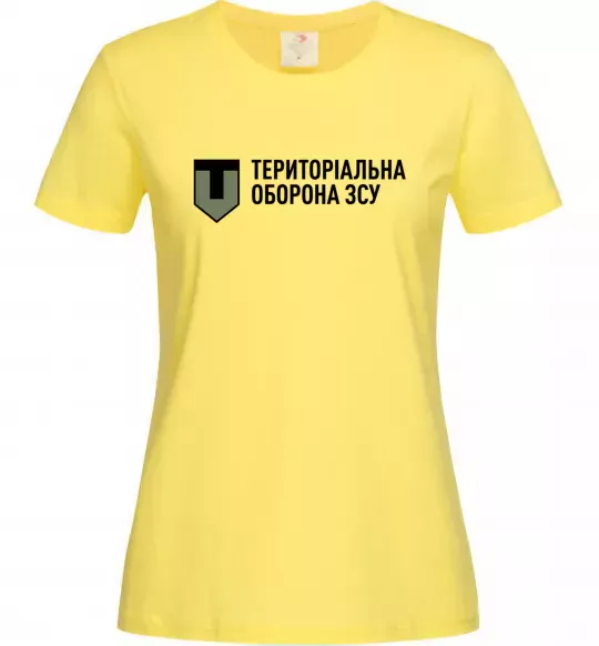 Жіноча футболка Територіальна оборона ЗСУ Лимонний фото
