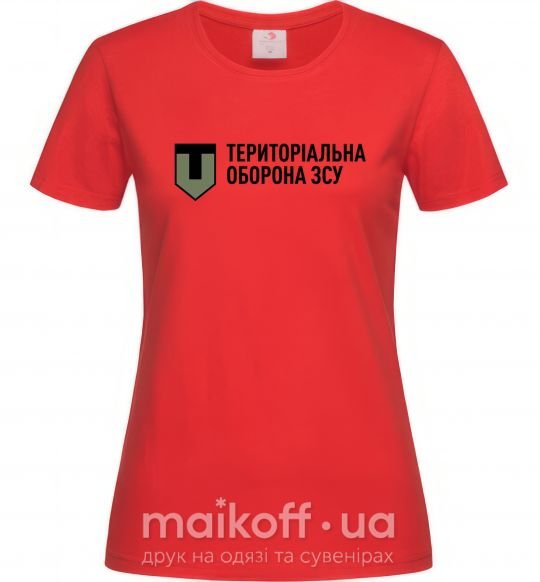 Жіноча футболка Територіальна оборона ЗСУ Червоний фото
