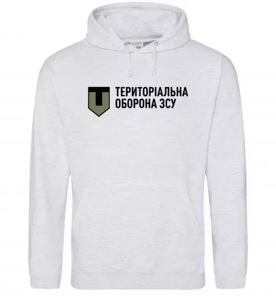 Жіноча толстовка (худі) Територіальна оборона ЗСУ Сірий меланж фото
