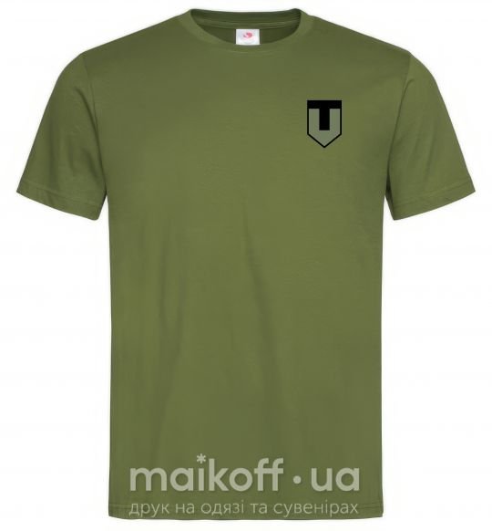 Мужская футболка ТРО емблема Оливковый фото