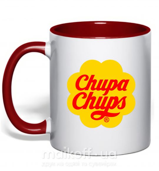 Чашка з кольоровою ручкою Chupa Chups Червоний фото