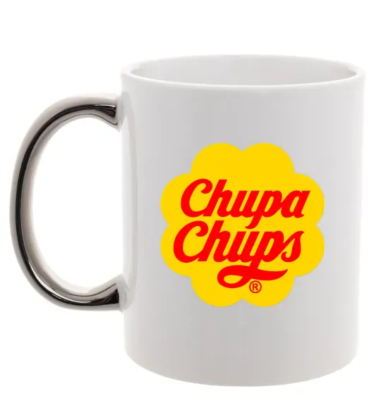 Чашка з кольоровою ручкою Chupa Chups Срібло фото