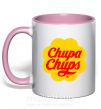 Чашка з кольоровою ручкою Chupa Chups Ніжно рожевий фото