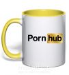Чашка з кольоровою ручкою Pornhub Сонячно жовтий фото