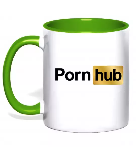 Чашка с цветной ручкой Pornhub Зеленый фото