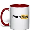 Чашка с цветной ручкой Pornhub Красный фото