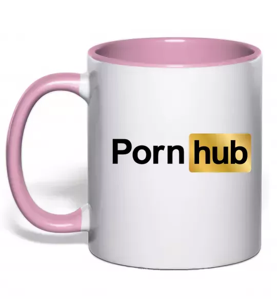 Чашка с цветной ручкой Pornhub Нежно розовый фото
