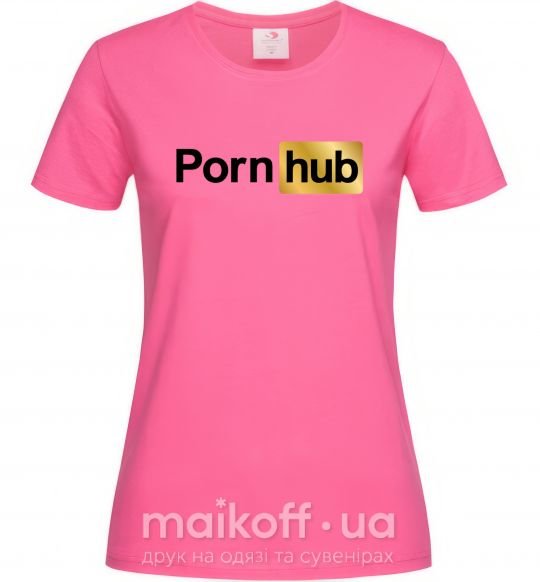 Жіноча футболка Pornhub Яскраво-рожевий фото