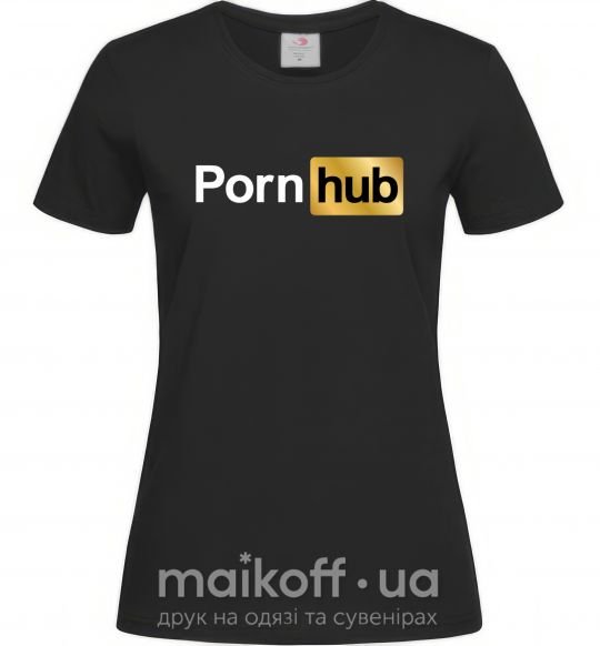 Женская футболка Pornhub Черный фото