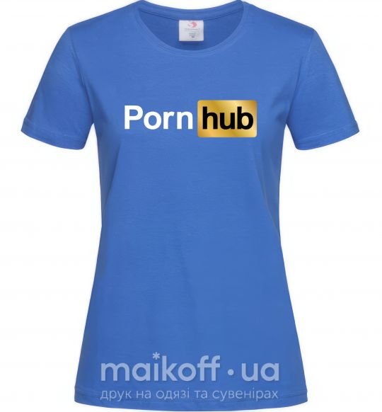 Жіноча футболка Pornhub Яскраво-синій фото