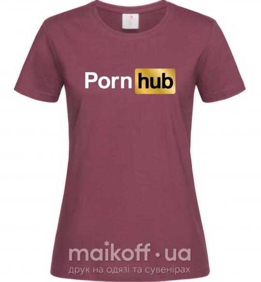 Жіноча футболка Pornhub Бордовий фото