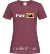 Жіноча футболка Pornhub Бордовий фото