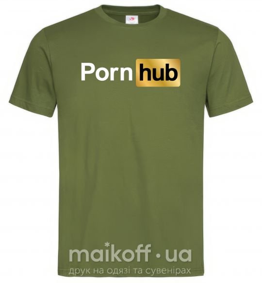 Чоловіча футболка Pornhub Оливковий фото