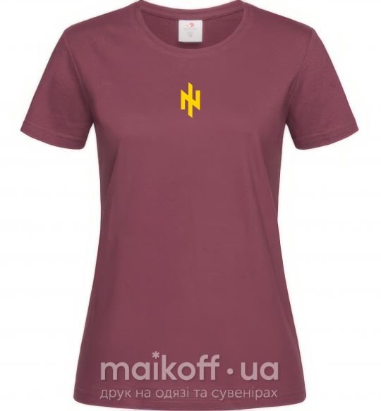 Женская футболка Азов Ідея Нації Бордовый фото