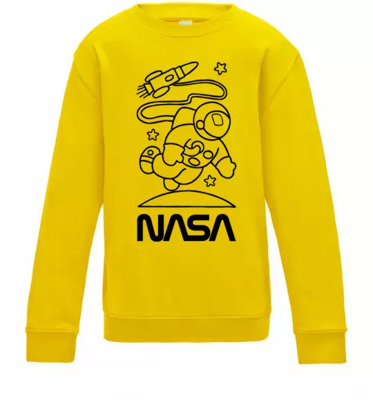 Дитячий світшот Nasa білий Сонячно жовтий фото