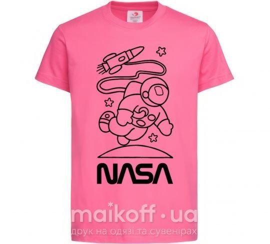 Дитяча футболка Nasa білий Яскраво-рожевий фото