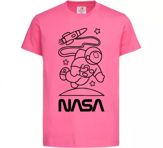 Дитяча футболка Nasa білий Яскраво-рожевий фото