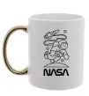Чашка с цветной ручкой Nasa білий Золото фото