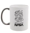 Чашка с цветной ручкой Nasa білий Серебро фото
