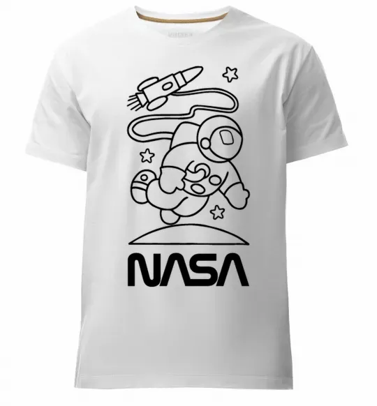 Мужская премиум футболка Nasa білий Белый фото