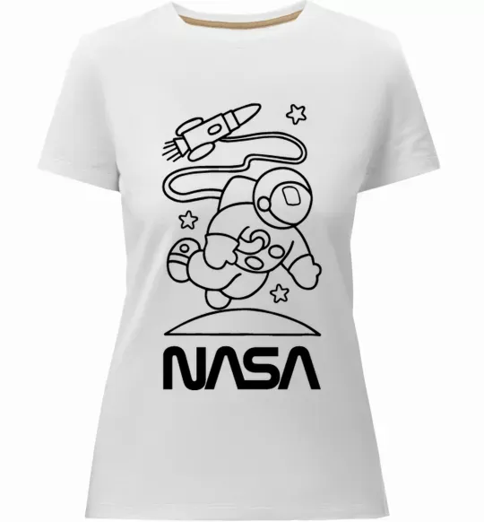 Женская премиум футболка Nasa білий Белый фото