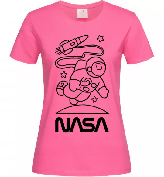 Женская футболка Nasa білий Ярко-розовый фото