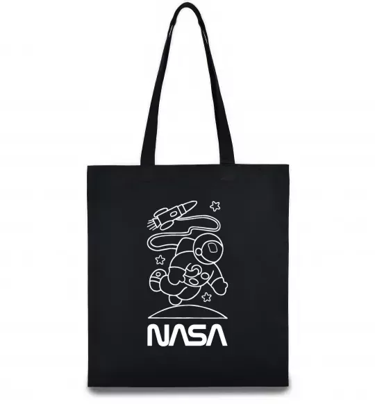 Еко-сумка Nasa білий Чорний фото