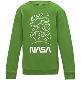 Детский Свитшот Nasa білий Лаймовый фото