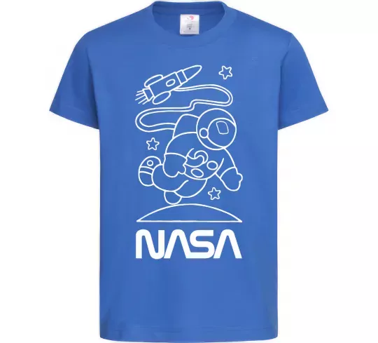 Дитяча футболка Nasa білий Яскраво-синій фото