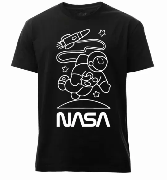 Мужская премиум футболка Nasa білий Черный фото