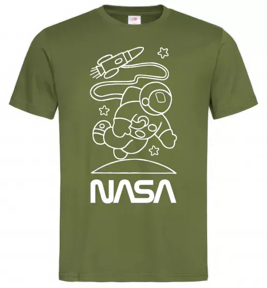 Мужская футболка Nasa білий Оливковый фото