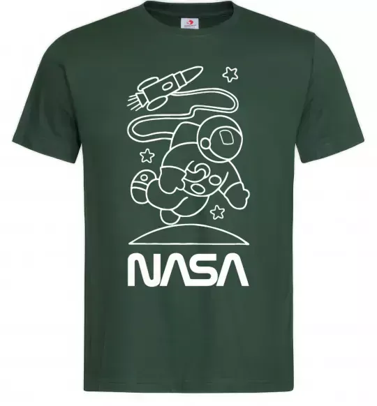 Мужская футболка Nasa білий Темно-зеленый фото