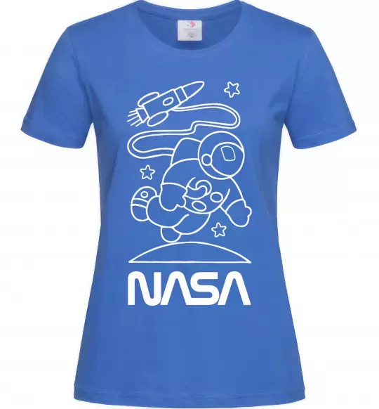 Женская футболка Nasa білий Ярко-синий фото