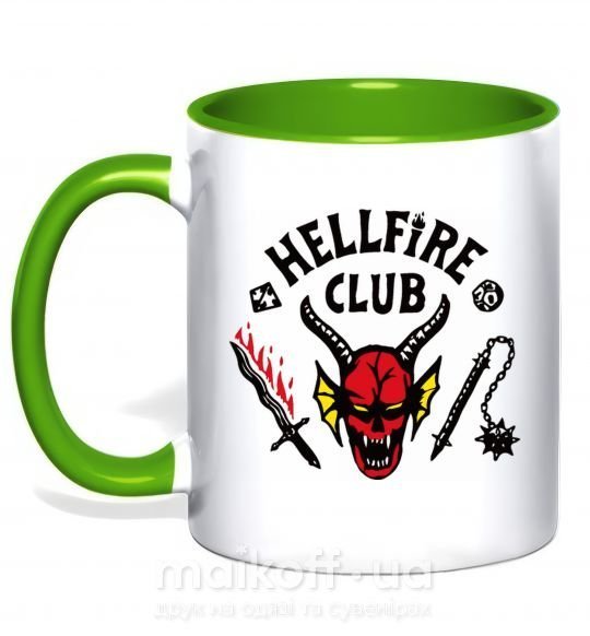 Чашка з кольоровою ручкою Hellfire Club Зелений фото