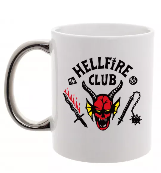 Чашка з кольоровою ручкою Hellfire Club Срібло фото