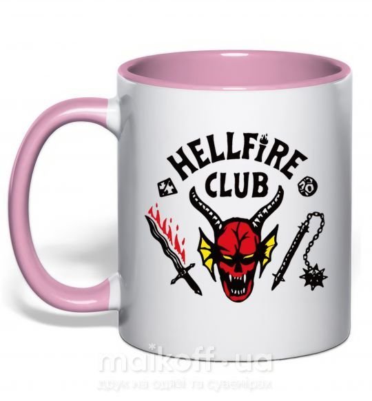 Чашка з кольоровою ручкою Hellfire Club Ніжно рожевий фото