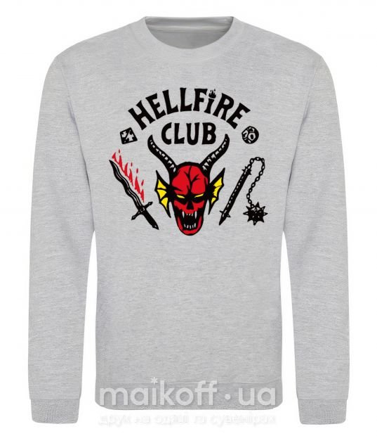 Свитшот Hellfire Club Серый меланж фото